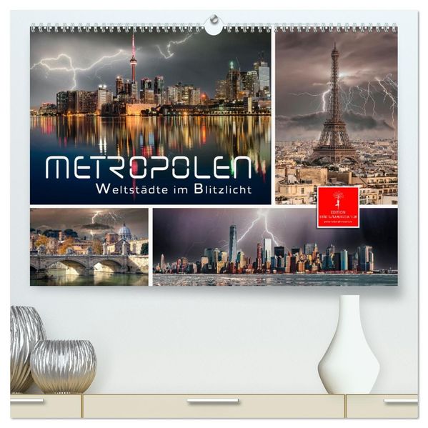 Metropolen - Weltstädte im Blitzlicht (hochwertiger Premium Wandkalender 2027 DIN A2 quer) Kunstdruck in Hochglanz