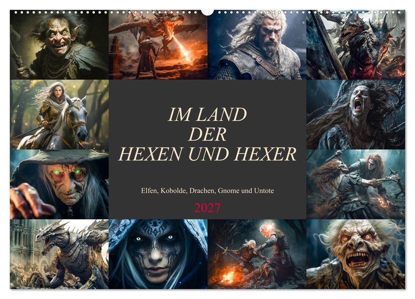 Im Land der Hexen und Hexer (Wandkalender 2027 DIN A2 quer) CALVENDO Monatskalender