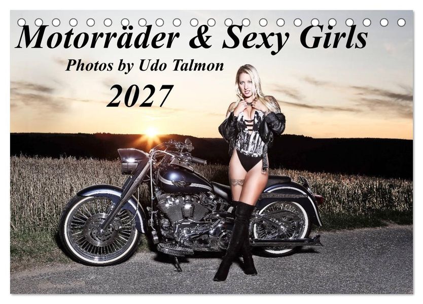 Motorräder & Sexy Girls (Tischkalender 2027 DIN A5 quer) CALVENDO Monatskalender