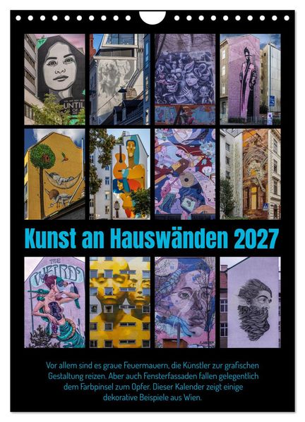 Kunst an Hauswänden (Wandkalender 2027 DIN A4 hoch) CALVENDO Monatskalender