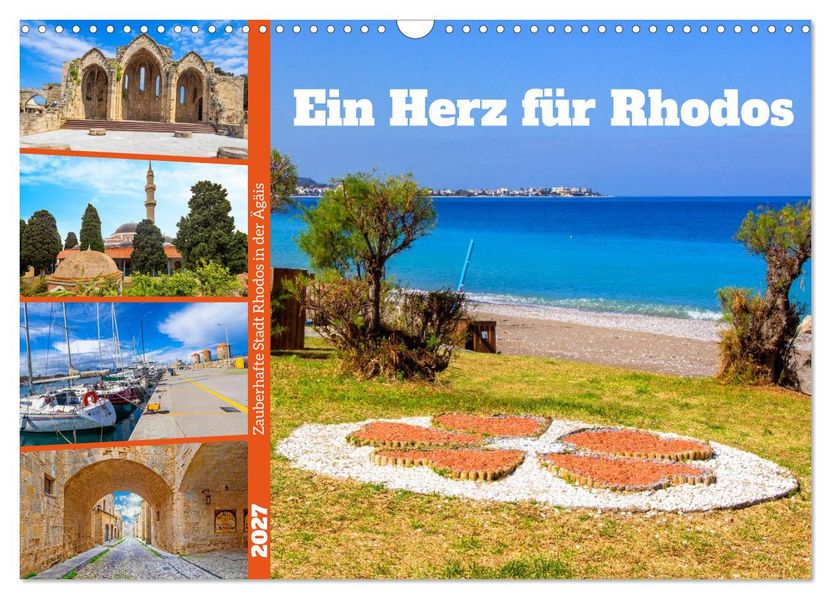 Ein Herz für Rhodos (Wandkalender 2027 DIN A3 quer) CALVENDO Monatskalender