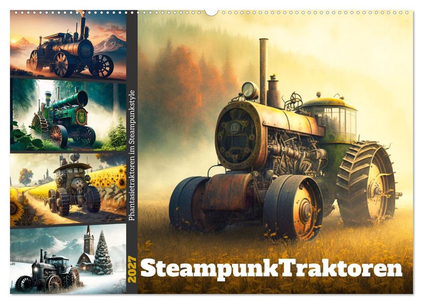 Steampunktraktoren (Wandkalender 2027 DIN A2 quer) CALVENDO Monatskalender