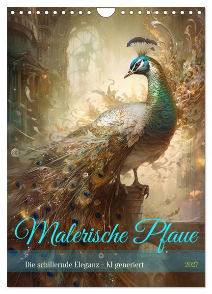 Malerische Pfaue (Wandkalender 2027 DIN A4 hoch) CALVENDO Monatskalender