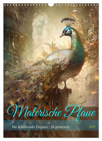 Malerische Pfaue (Wandkalender 2027 DIN A3 hoch) CALVENDO Monatskalender