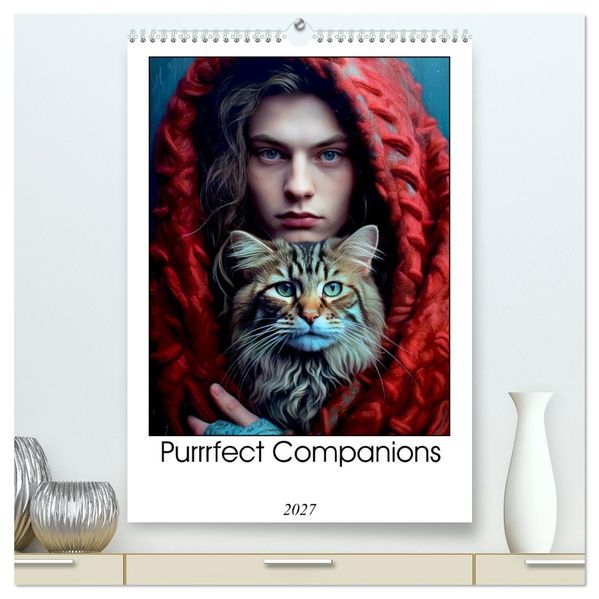 Purrrfect Companions (High Quality Premium Wall Calendar 2027 DIN A2 portrait)CALVENDO 12 Month Wall Calendar