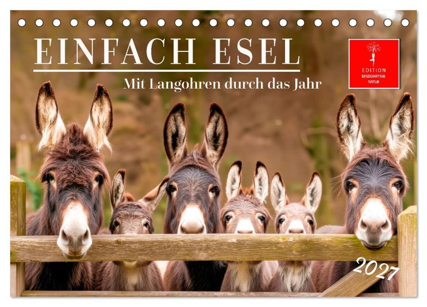 Einfach Esel - Mit Langohren durch das Jahr (Tischkalender 2027 DIN A5 quer) CALVENDO Monatskalender