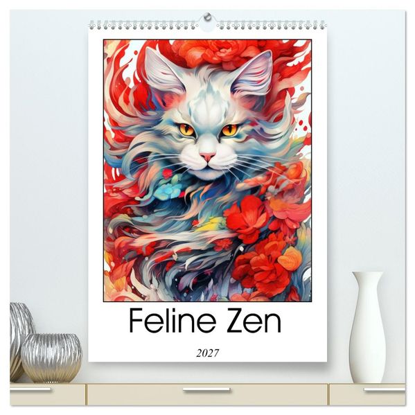 Feline Zen (High Quality Premium Wall Calendar 2027 DIN A2 portrait)CALVENDO 12 Month Wall Calendar