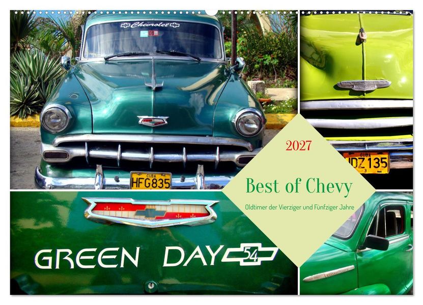Best of Chevy - Oldtimer der Vierziger und Fünfziger Jahre (Wandkalender 2027 DIN A2 quer) CALVENDO Monatskalender
