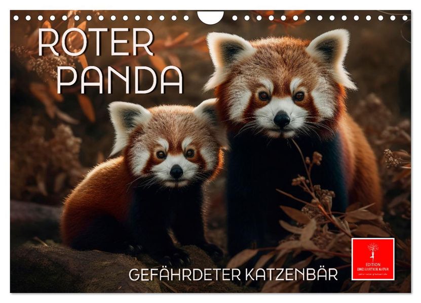 Roter Panda - gefährdeter Katzenbär (Wandkalender 2027 DIN A4 quer) CALVENDO Monatskalender