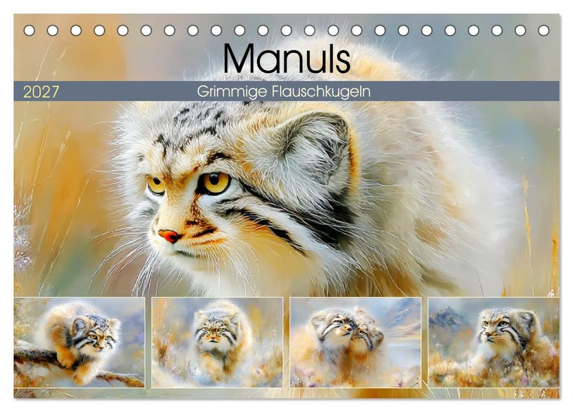 Manuls. Grimmige Flauschkugeln (Tischkalender 2027 DIN A5 quer) CALVENDO Monatskalender