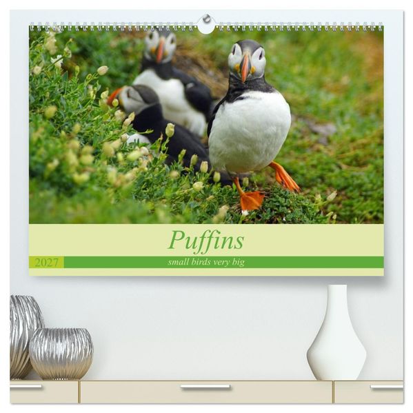 Puffins - small birds very big (High Quality Premium Wall Calendar 2027 DIN A2 landscape)CALVENDO 12 Month Wall Calendar