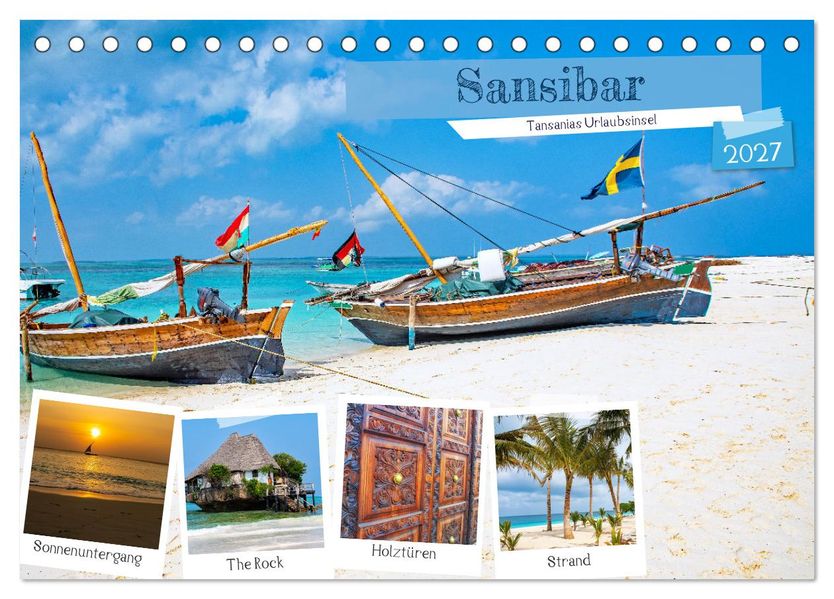 Sansibar - Tansanias Urlaubsinsel (Tischkalender 2027 DIN A5 quer) CALVENDO Monatskalender