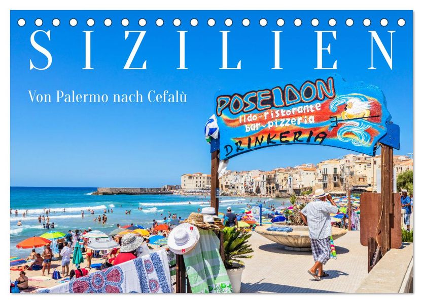 Sizilien - Von Palermo nach Cefalù (Tischkalender 2027 DIN A5 quer) CALVENDO Monatskalender