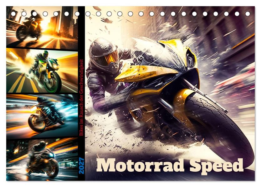 Motorrad Speed (Tischkalender 2027 DIN A5 quer) CALVENDO Monatskalender