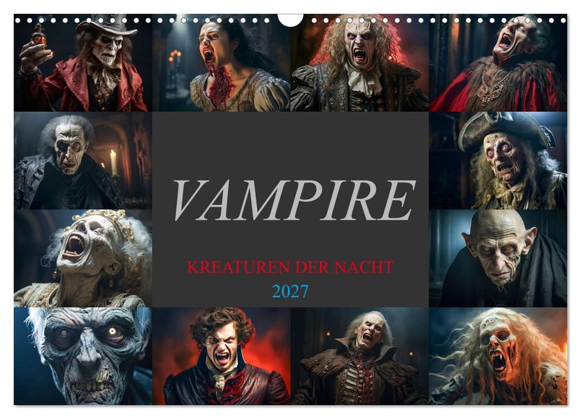 Vampire - Kreaturen der Nacht (Wandkalender 2027 DIN A3 quer) CALVENDO Monatskalender