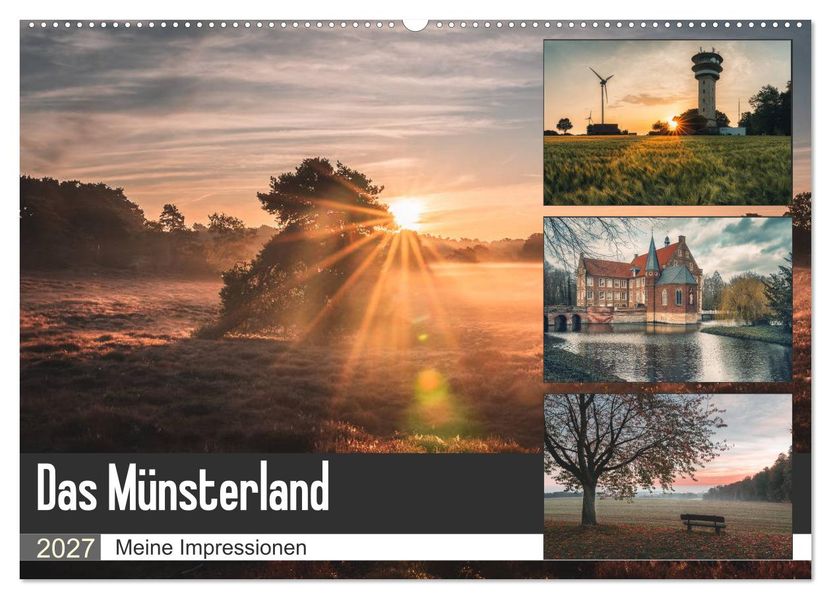Das Münsterland - Meine Impressionen (Wandkalender 2027 DIN A2 quer) CALVENDO Monatskalender