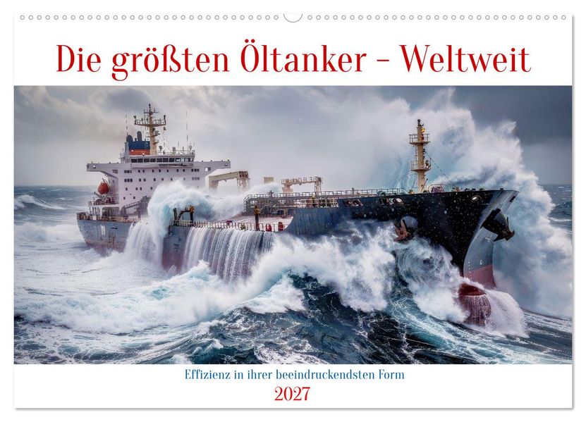 Die größten Öltanker - Weltweit (Wandkalender 2027 DIN A2 quer) CALVENDO Monatskalender