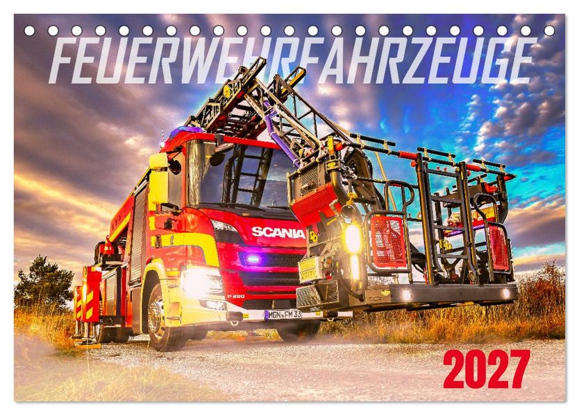 Feurwehrfahrzeuge (Tischkalender 2027 DIN A5 quer) CALVENDO Monatskalender