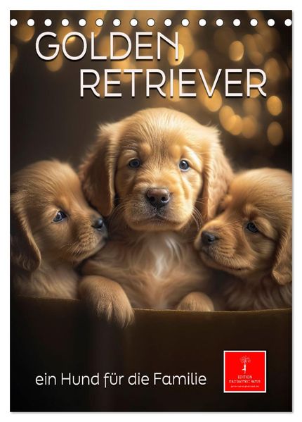 Golden Retriever - ein Hund für die Familie (Tischkalender 2027 DIN A5 hoch) CALVENDO Monatskalender