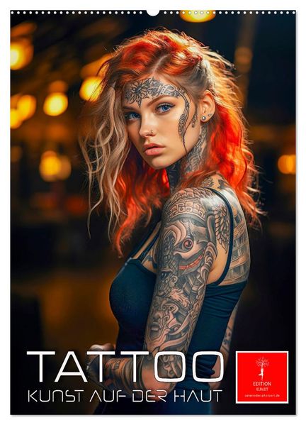 Tattoo Kunst auf der Haut (Wandkalender 2027 DIN A2 hoch) CALVENDO Monatskalender