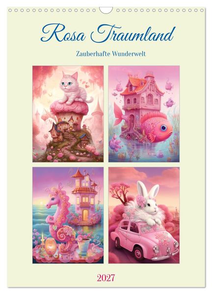 Rosa Traumland. Zauberhafte Wunderwelt (Wandkalender 2027 DIN A3 hoch) CALVENDO Monatskalender