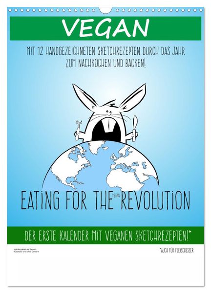 Vegankalender (Wandkalender 2027 DIN A3 hoch) CALVENDO Monatskalender