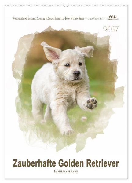 Zauberhafte Golden Retriever (Wandkalender 2027 DIN A2 hoch) CALVENDO Monatskalender