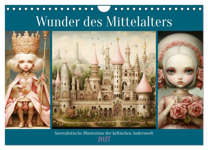 Wunder des Mittelalters. Surrealistische Illustration der keltischen Anderswelt (Wandkalender 2027 DIN A4 quer) CALVENDO Monatskalender