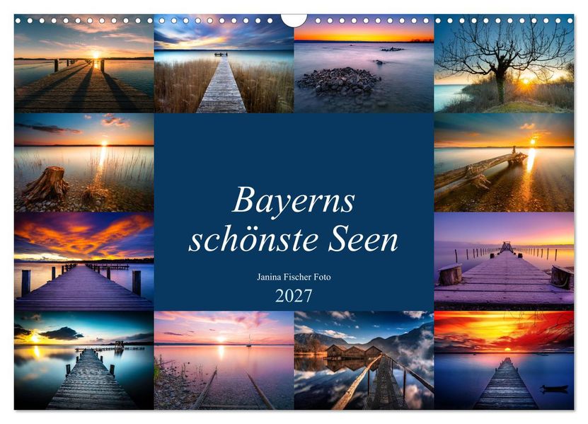 Schöne Seen in Bayern (Wandkalender 2027 DIN A3 quer) CALVENDO Monatskalender