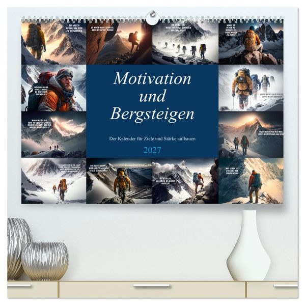 Motivation und Bergsteigen (hochwertiger Premium Wandkalender 2027 DIN A2 quer) Kunstdruck in Hochglanz