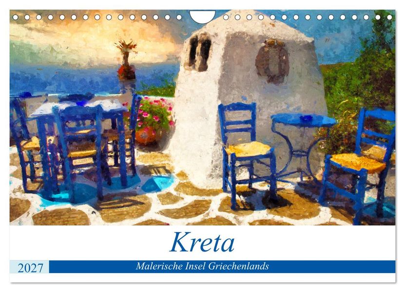 Kreta - Malerische Insel Griechenlands (Wandkalender 2027 DIN A4 quer) CALVENDO Monatskalender