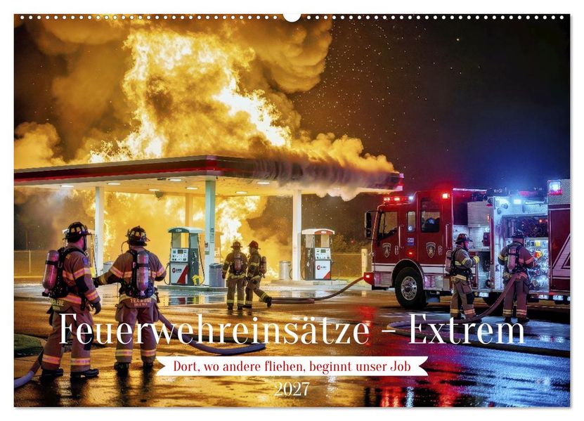 Feuerwehreinsätze - Extrem (Wandkalender 2027 DIN A2 quer) CALVENDO Monatskalender