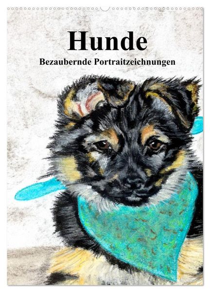 Hunde - Bezaubernde Portraitzeichnungen (Wandkalender 2027 DIN A2 hoch) CALVENDO Monatskalender