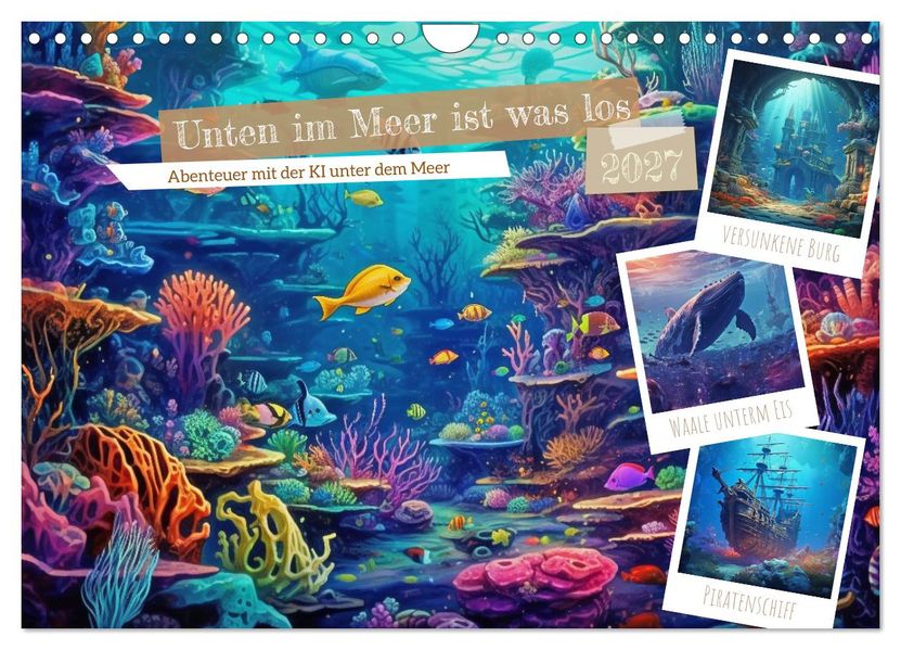 Unten im Meer ist was los (Wandkalender 2027 DIN A4 quer) CALVENDO Monatskalender