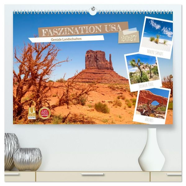 FASZINATION USA Geniale Landschaften (hochwertiger Premium Wandkalender 2027 DIN A2 quer) Kunstdruck in Hochglanz