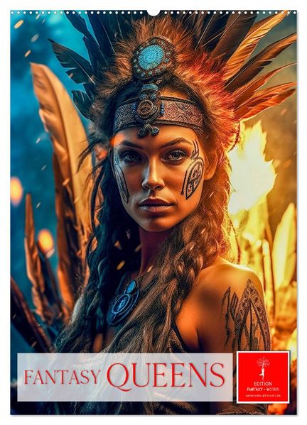 Fantasy Queens (Wandkalender 2027 DIN A2 hoch) CALVENDO Monatskalender