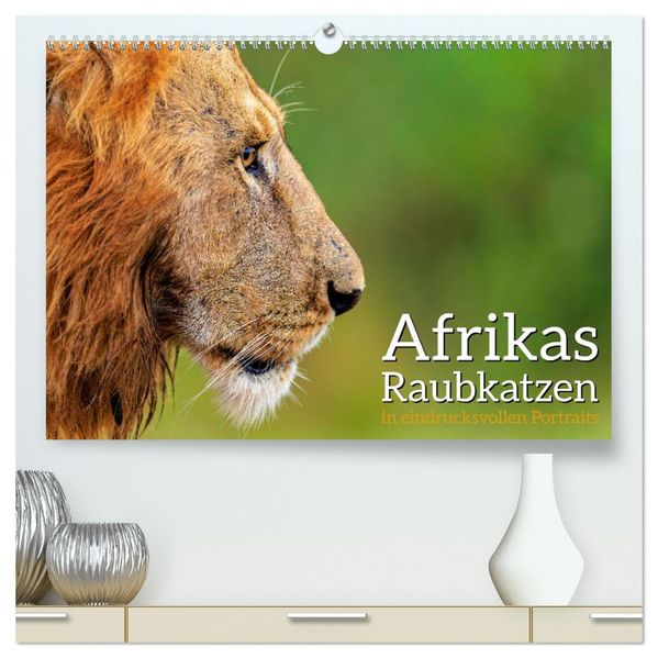 Afrikas Raubkatzen in eindrucksvollen Portraits (hochwertiger Premium Wandkalender 2027 DIN A2 quer) Kunstdruck in Hochglanz