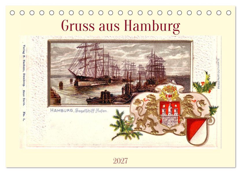 Gruss aus Hamburg (Tischkalender 2027 DIN A5 quer) CALVENDO Monatskalender