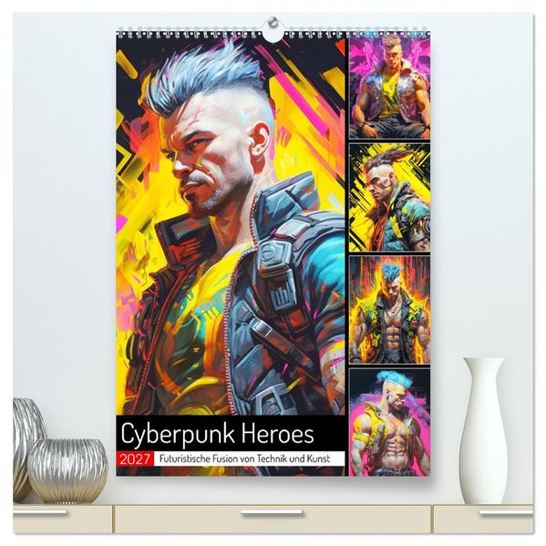 Cyberpunk Heroes. Futuristische Fusion von Technik und Kunst (hochwertiger Premium Wandkalender 2027 DIN A2 hoch) Kunstdruck in Hochglanz