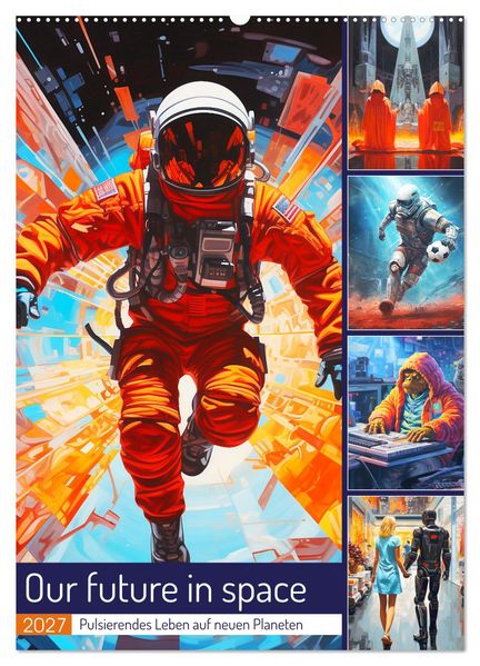 Our future in space. Pulsierendes Leben auf neuen Planeten (Wandkalender 2027 DIN A2 hoch) CALVENDO Monatskalender