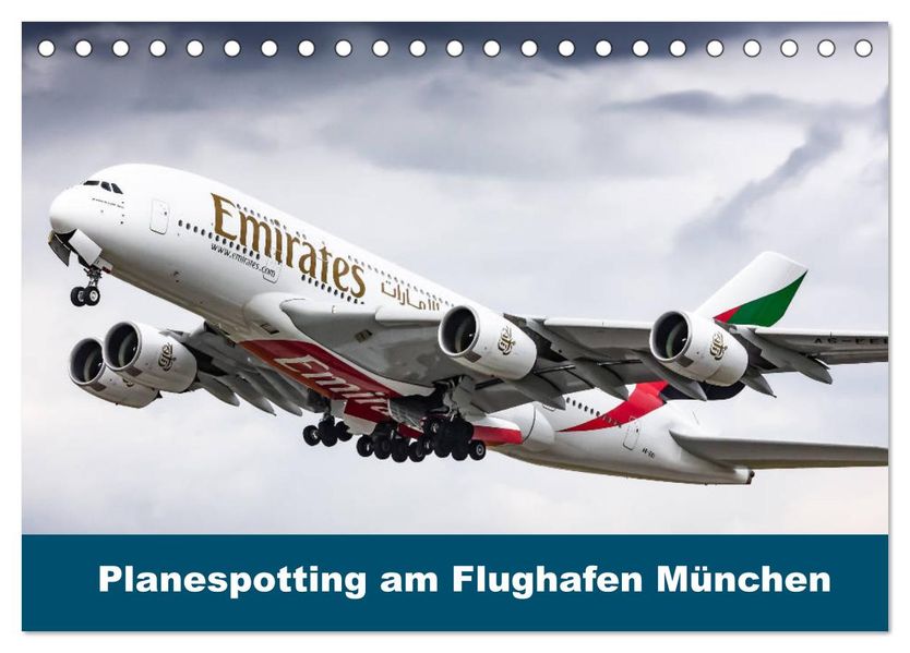 Planespotting am Flughafen München (Tischkalender 2027 DIN A5 quer) CALVENDO Monatskalender