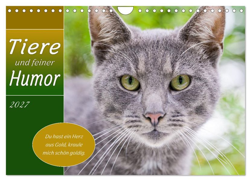 Tiere und feiner Humor (Wandkalender 2027 DIN A4 quer) CALVENDO Monatskalender