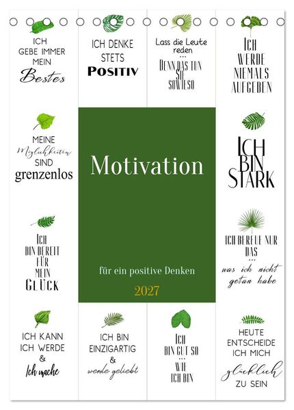 Motivation (Tischkalender 2027 DIN A5 hoch) CALVENDO Monatskalender