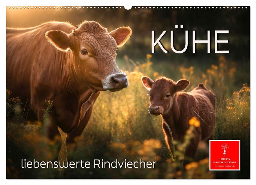 Kühe - liebenswerte Rindviecher (Wandkalender 2027 DIN A2 quer) CALVENDO Monatskalender