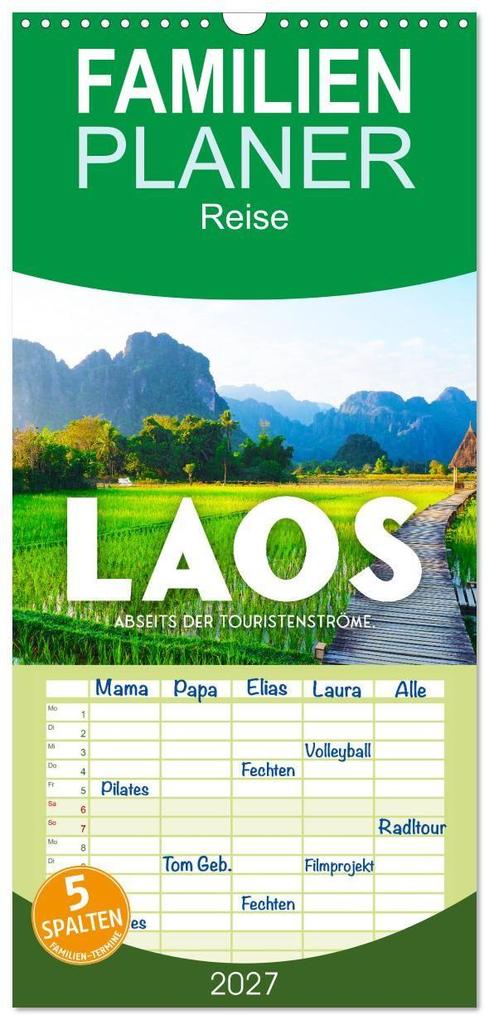 Familienplaner 2027 - Laos - Abseits der Touristenströme. mit 5 Spalten (Wandkalender 21 x 45 cm) CALVENDO