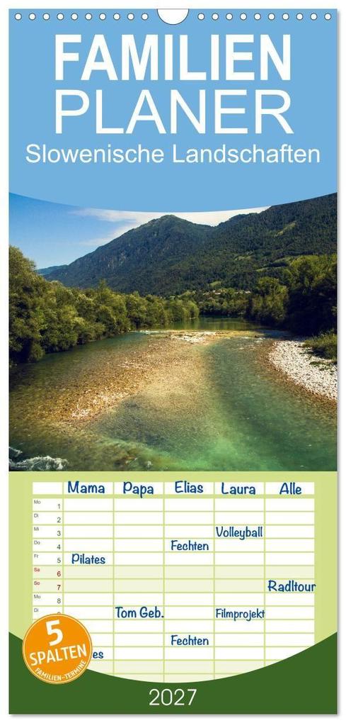 Familienplaner 2027 - Slowenische Landschaften mit 5 Spalten (Wandkalender 21 x 45 cm) CALVENDO