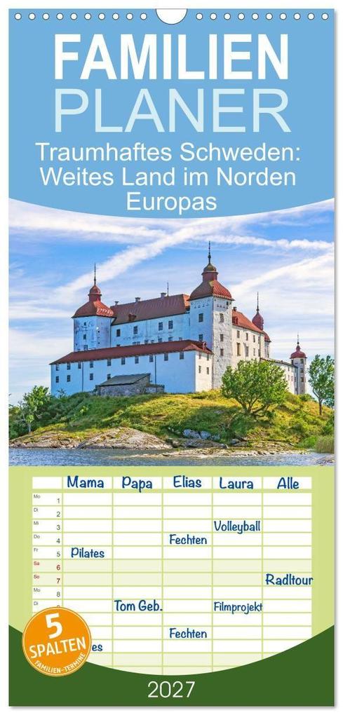 Familienplaner 2027 - Traumhaftes Schweden: Weites Land im Norden Europas mit 5 Spalten (Wandkalender 21 x 45 cm) CALVENDO