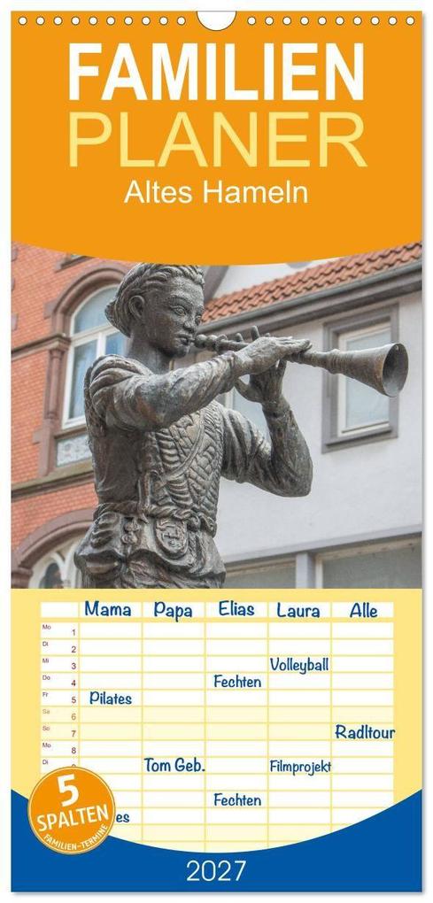 Familienplaner 2027 - Altes Hameln mit 5 Spalten (Wandkalender 21 x 45 cm) CALVENDO