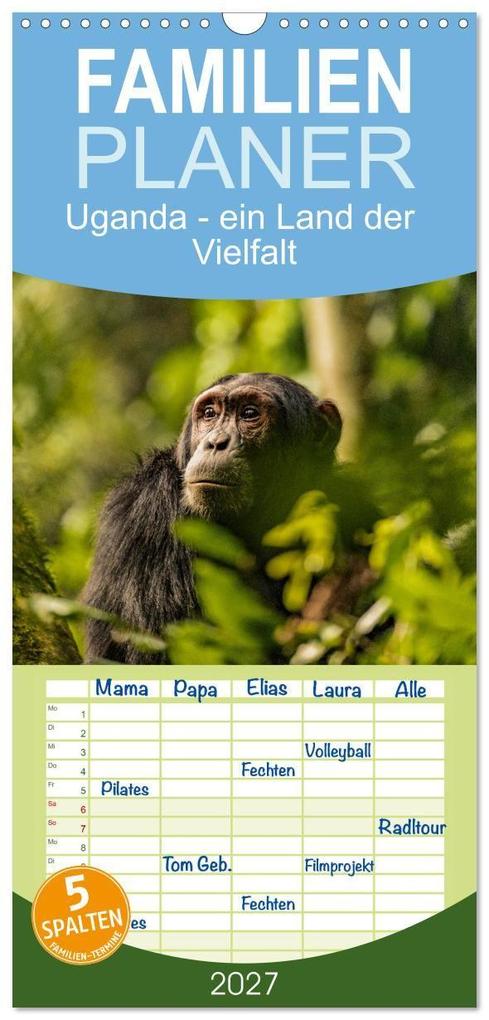 Familienplaner 2027 - Uganda - ein Land der Vielfalt mit 5 Spalten (Wandkalender 21 x 45 cm) CALVENDO