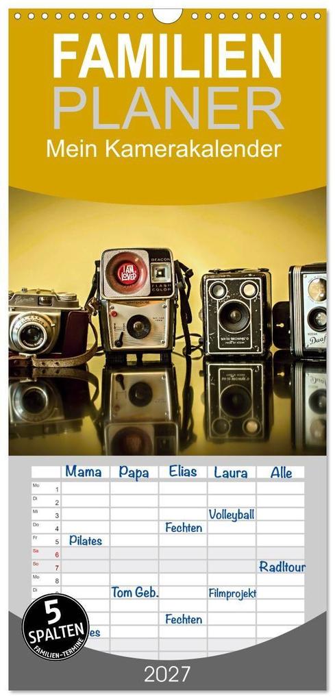 Familienplaner 2027 - Mein Kamerakalender mit 5 Spalten (Wandkalender 21 x 45 cm) CALVENDO